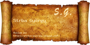 Strba György névjegykártya